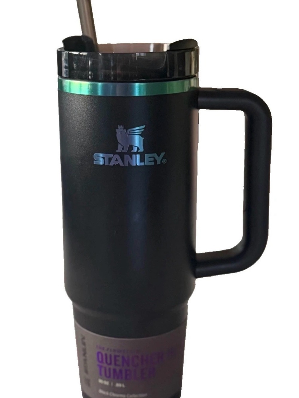 Stanley Quencher Tumbler Black 30 oz Stainless Steel Drink-Through Lid & Straw